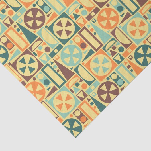 Geometrisches Retro 1950s Mitteljahrhundert Modern Seidenpapier (Ausschnitt)