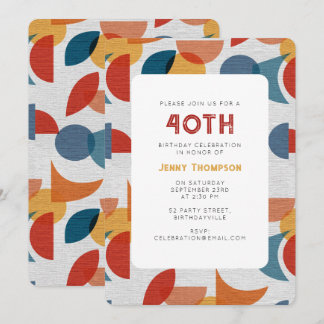 Geometrisches Retro-Abstrakter Geburtstag des mitt Einladung