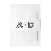 Geometrisches Retro Art Deco Wedding Monogram Einladungsbanderole (Vorderseite Beispiel)