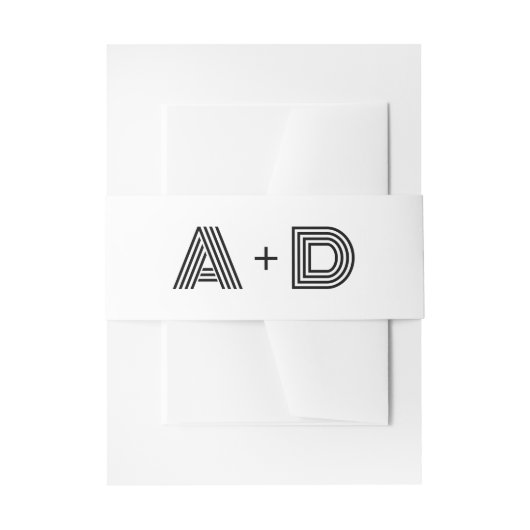 Geometrisches Retro Art Deco Wedding Monogram Einladungsbanderole (Vorderseite Beispiel)