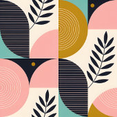 Geometrisches Retro-Blattmuster stilvoll monogramm Fleecedecke