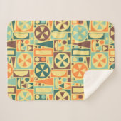 Geometrisches Retro der 50er Jahre Modernes Abstra Sherpadecke (Vorderseite (Horizontal))