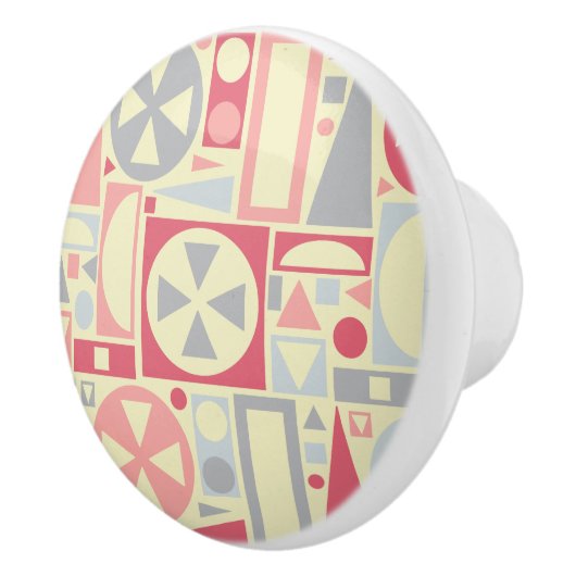 Geometrisches Retro des Mitteljahrhunderts - Moder Keramikknauf (Rechts)