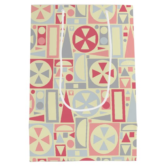 Geometrisches Retro des Mitteljahrhunderts - Moder Mittlere Geschenktüte (Rückseite)