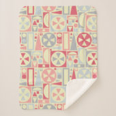 Geometrisches Retro des Mitteljahrhunderts - Moder Sherpadecke (Vorderseite)