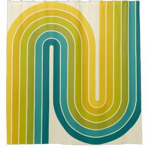 Geometrisches Retro-Design für Vintage Stile Duschvorhang