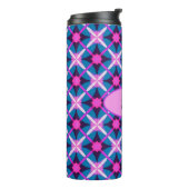 Geometrisches Retro-Design in Rosa, Lila und Blau Thermosbecher (Nach links gedreht)