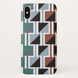 Geometrisches Retro-Dreieck-Muster und Quadrate Case-Mate iPhone Hülle