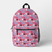 geometrisches Retro-Druckmuster Bedruckter Rucksack (Vorderseite)