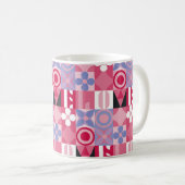 geometrisches Retro-Druckmuster Kaffeetasse (VorderseiteRechts)