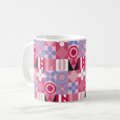 geometrisches Retro-Druckmuster Kaffeetasse (Vorderseite Links)