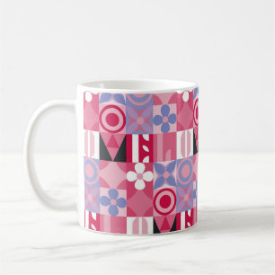 geometrisches Retro-Druckmuster Kaffeetasse