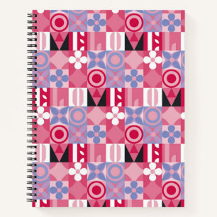 geometrisches Retro-Druckmuster Notizblock