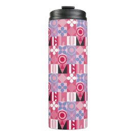 geometrisches Retro-Druckmuster Thermosbecher