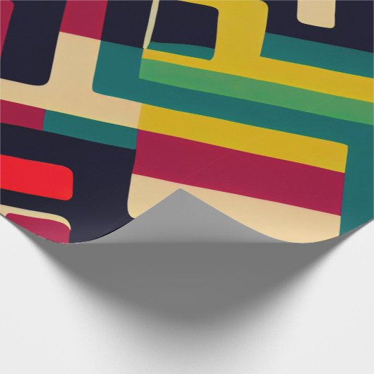Geometrisches Retro-Geschenkpapier Geschenkpapier (Ecke)
