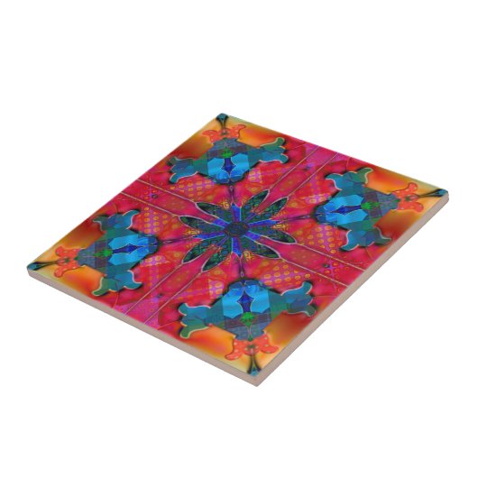 Geometrisches Retro Hippie Fantasy Tile Fliese (Seite)