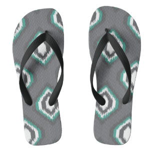 Geometrisches Retro ikat Stammes- Muster Badesandalen