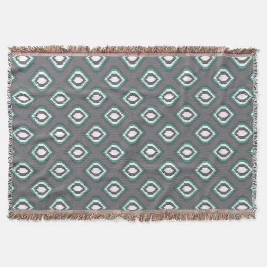 Geometrisches Retro ikat Stammes- Muster Decke (Vorderseite)