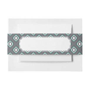 Geometrisches Retro ikat Stammes- Muster Einladungsbanderole