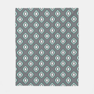 Geometrisches Retro ikat Stammes- Muster Fleecedecke