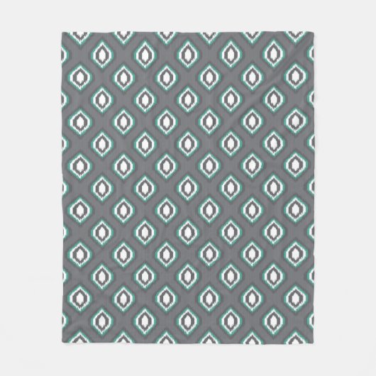 Geometrisches Retro ikat Stammes- Muster Fleecedecke (Vorderseite)
