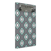 Geometrisches Retro ikat Stammes- Muster Mini Klemmbrett (Schrägansicht)