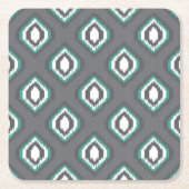 Geometrisches Retro ikat Stammes- Muster Rechteckiger Pappuntersetzer (Vorderseite)