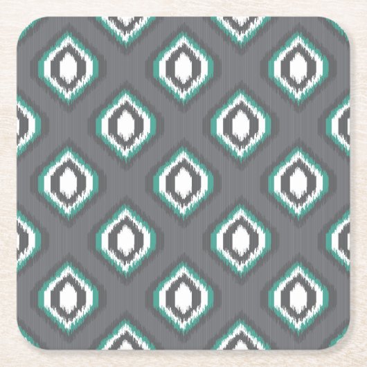 Geometrisches Retro ikat Stammes- Muster Rechteckiger Pappuntersetzer (Vorderseite)
