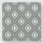 Geometrisches Retro ikat Stammes- Muster Steinuntersetzer (Vorderseite)