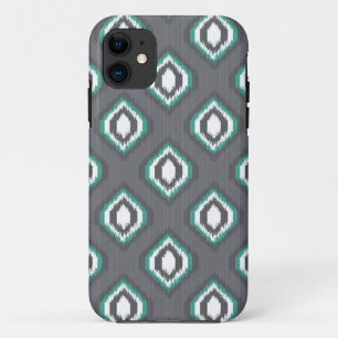 Geometrisches Retro-Ikat-Stammesmuster iPhone 11 Hülle