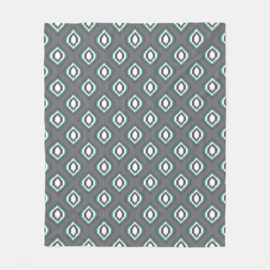 Geometrisches Retro-Ikat-Stammesmuster Fleecedecke (Vorderseite)