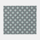 Geometrisches Retro-Ikat-Stammesmuster Fleecedecke (Vorderseite (Horizontal))