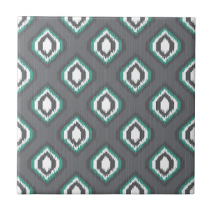 Geometrisches Retro-Ikat-Stammesmuster Fliese