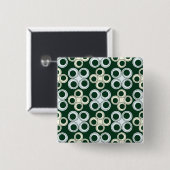 Geometrisches Retro-Kreismuster Button (Vorne & Hinten)