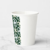 Geometrisches Retro-Kreismuster Pappbecher (Links)