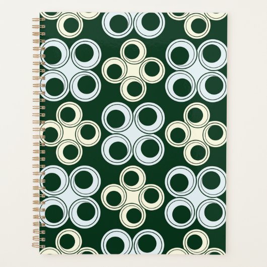 Geometrisches Retro-Kreismuster Planer (Vorderseite)