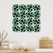 Geometrisches Retro-Kreismuster Poster (Küche)