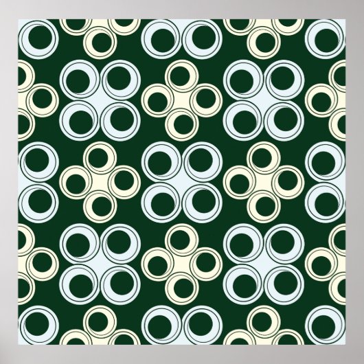 Geometrisches Retro-Kreismuster Poster (Vorne)