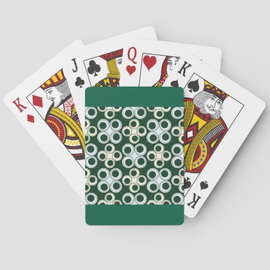 Geometrisches Retro-Kreismuster Spielkarten (Rückseite)