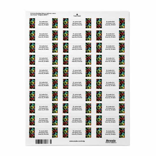 Geometrisches Retro-mehrfarbiges Muster (Vorne)