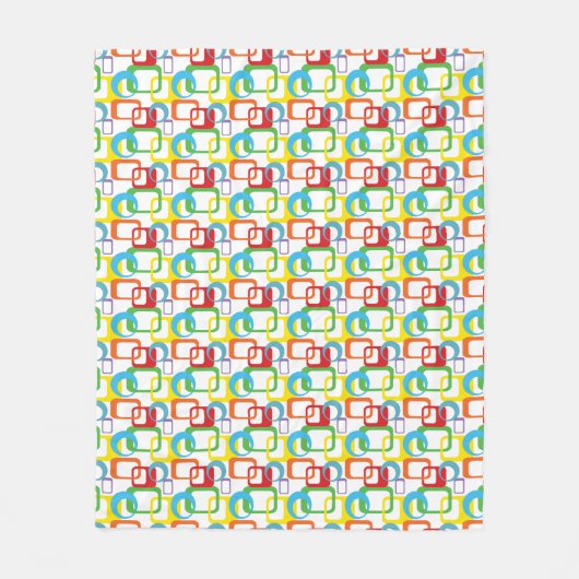Geometrisches Retro-mehrfarbiges Muster Fleecedecke (Vorderseite)