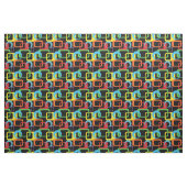 Geometrisches Retro-mehrfarbiges Muster Stoff (Fat Quarter (45,7 x 55,9 cm))