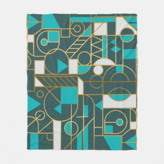 Geometrisches Retro: Minimalistisches Artwork Post Fleecedecke