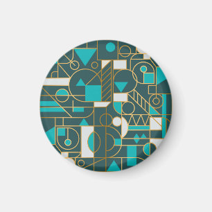 Geometrisches Retro: Minimalistisches Artwork Post Magnet