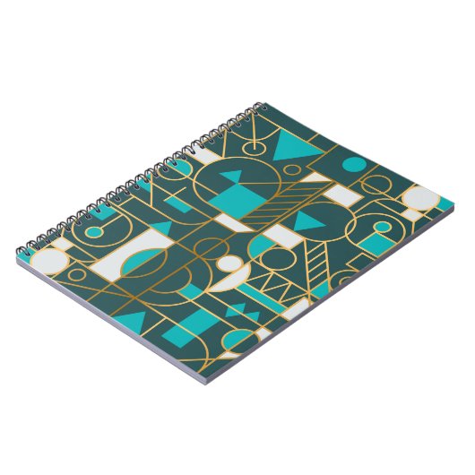 Geometrisches Retro: Minimalistisches Artwork Post Notizblock (Linke Seite)