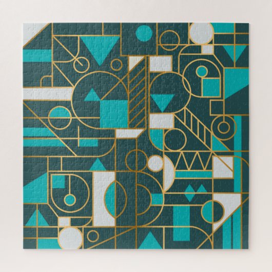 Geometrisches Retro: Minimalistisches Artwork Post Puzzle (Vertikal)