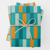 Geometrisches Retro Modernes Aquamarines Aqua Oran Geschenkpapier Set (Beispiel)