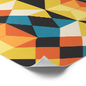 Geometrisches Retro-Mosaikmuster Poster (Ecke)