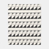 Geometrisches Retro-Muster für Schwarz und Weiß-Mi Fleecedecke (Vorderseite)
