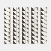 Geometrisches Retro-Muster für Schwarz und Weiß-Mi Fleecedecke (Vorderseite (Horizontal))